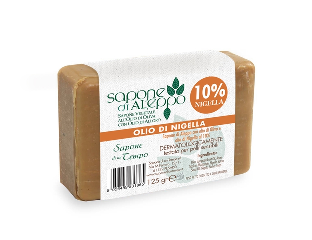 Sapone di Aleppo 125 gr. | 10% Alloro Olio di Nigella - Sapone